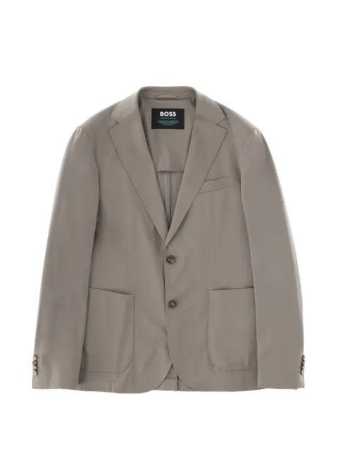 BOSS button leather jacket