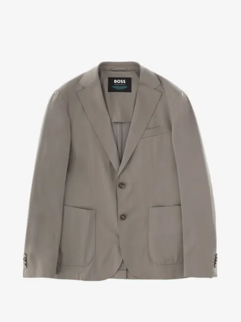 BOSS button leather jacket