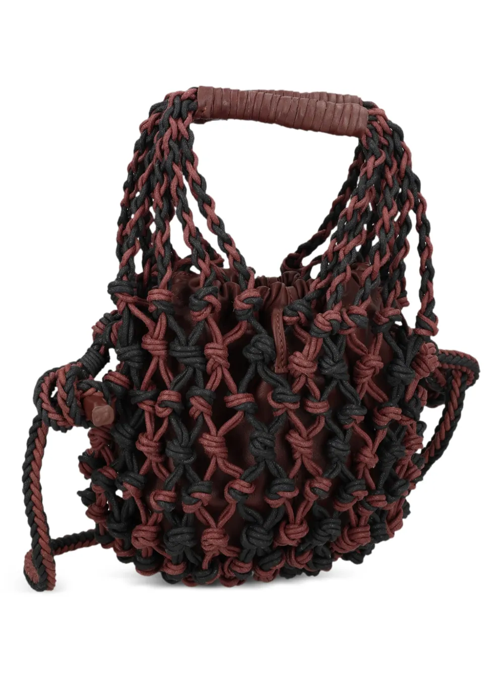 Alysi Net leather bag - Marrone