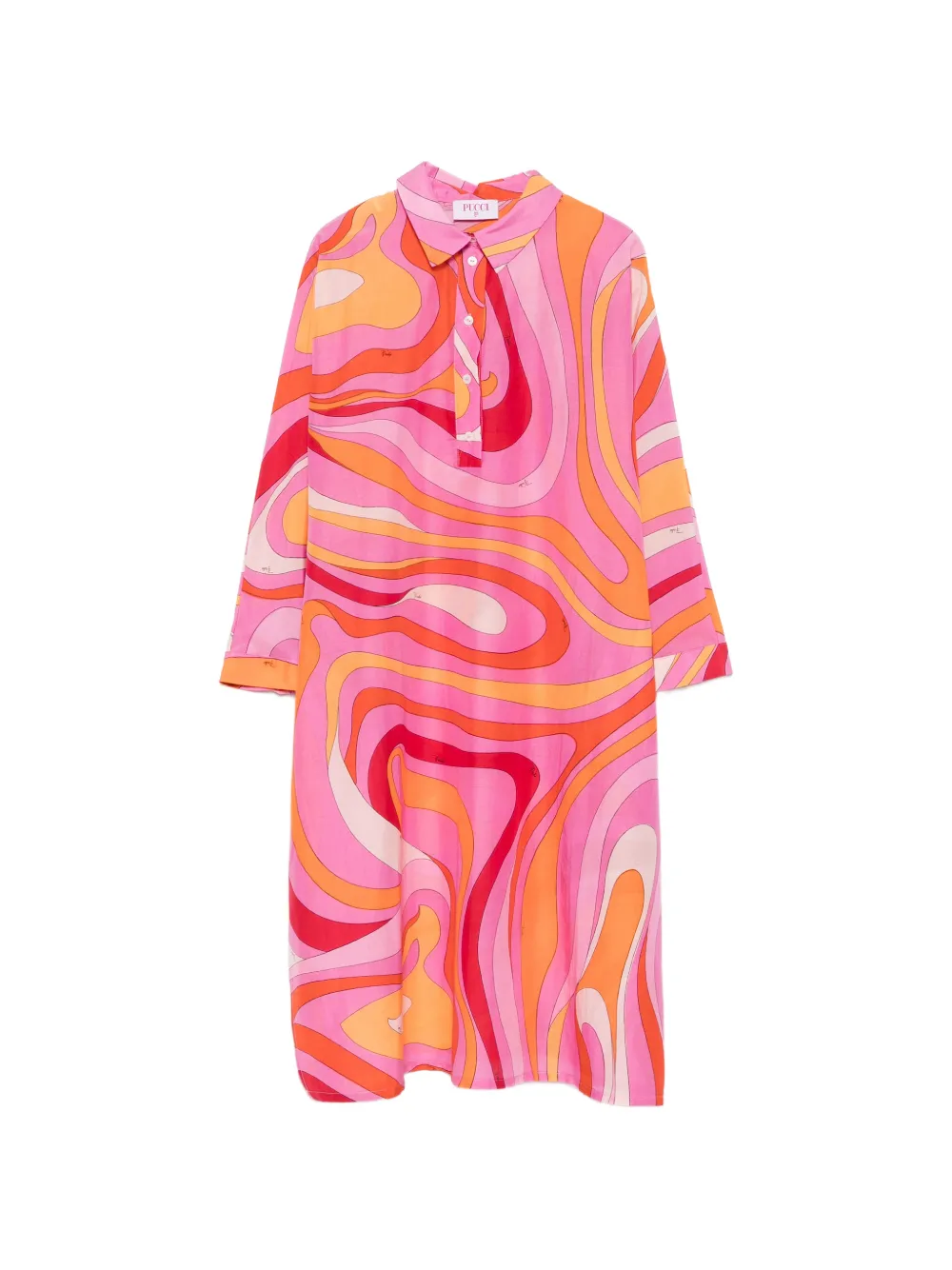 PUCCI Junior Marmo-print shirt dress - Rosa