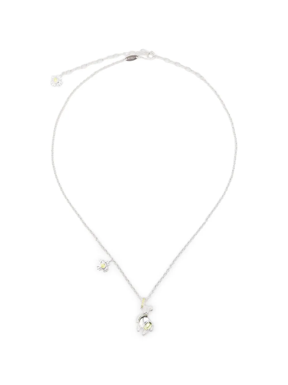 YVMIN flower bear-pendant necklace - Argento