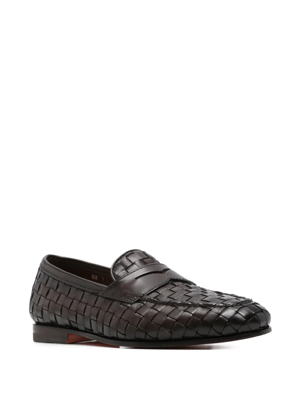 Santoni Carlos woven leather loafers Bruin