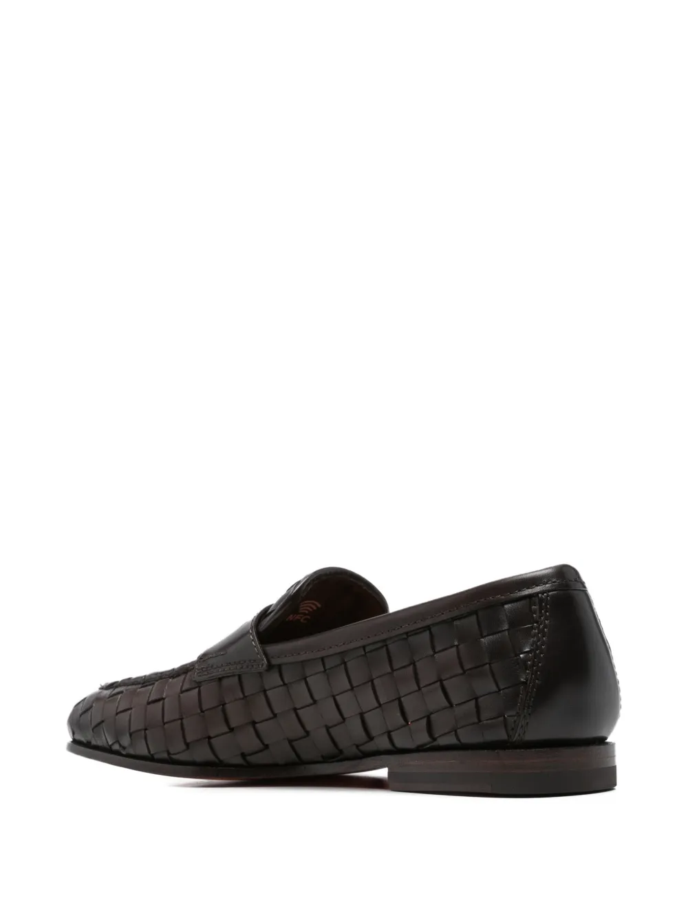 Santoni Carlos woven leather loafers Bruin