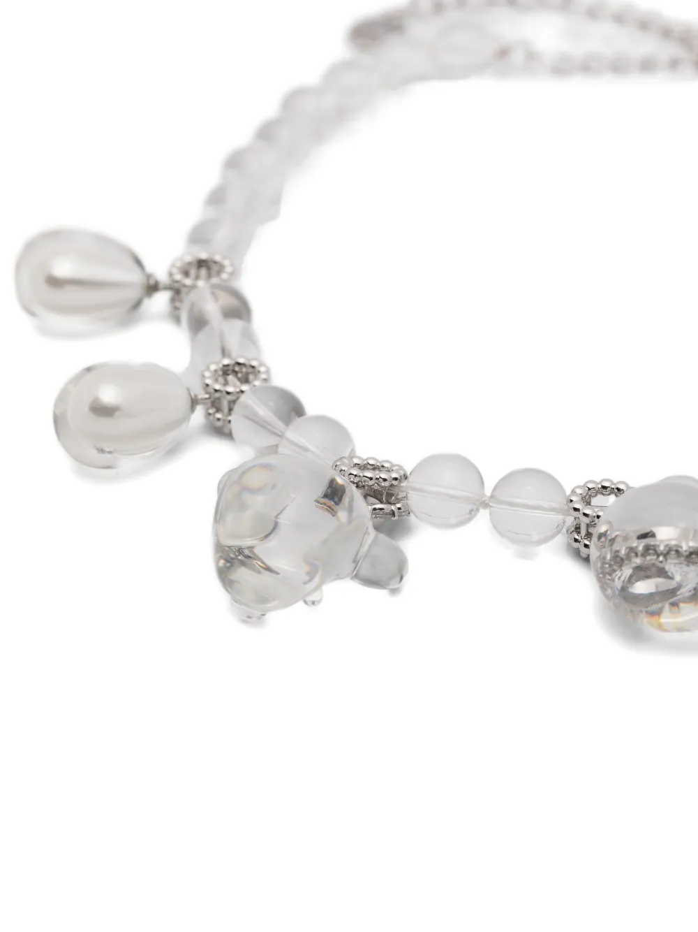  Yvmin Beaded Charm Necklace - Silver 