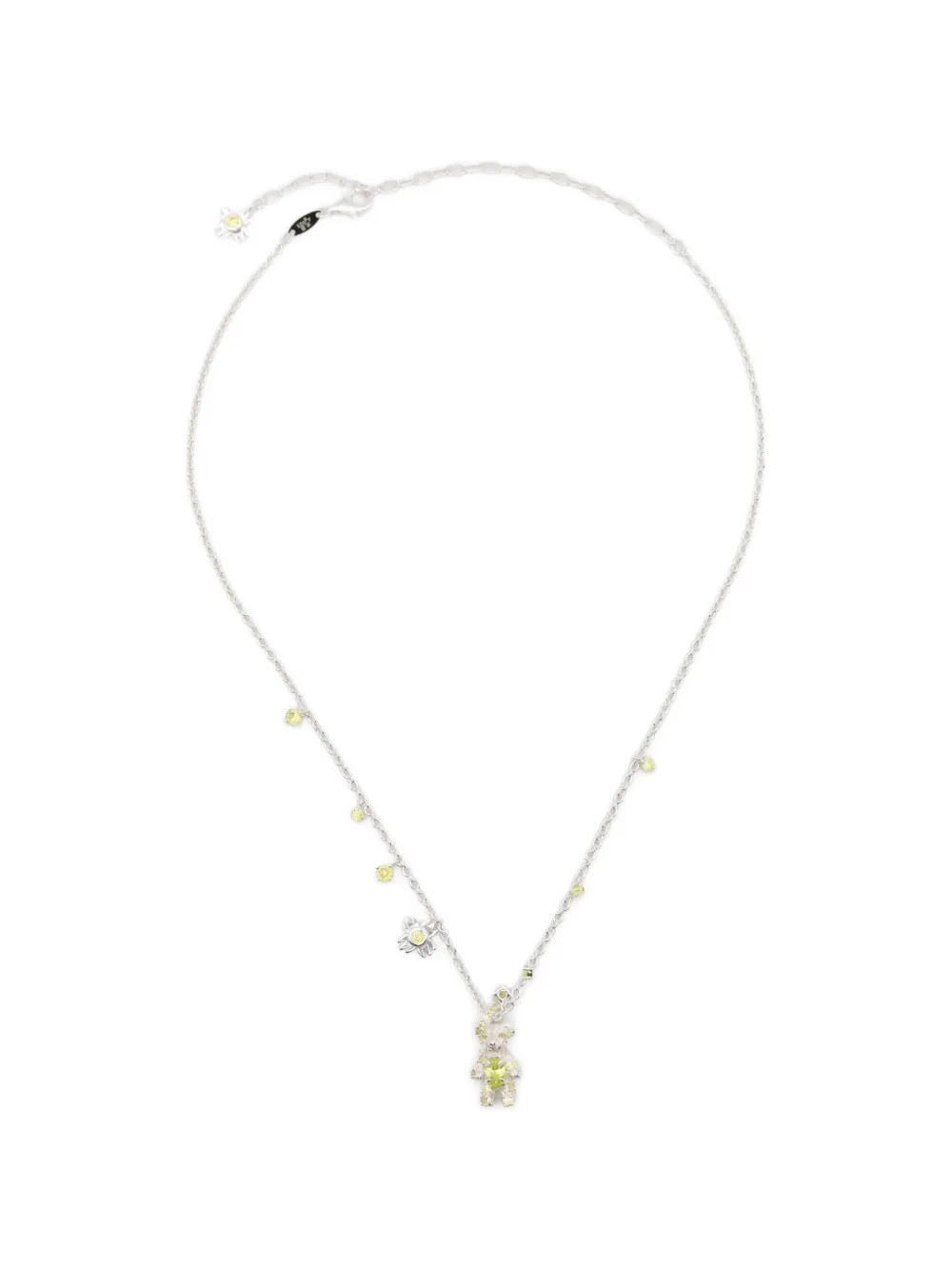 YVMIN flower bear-charm necklace - Argento