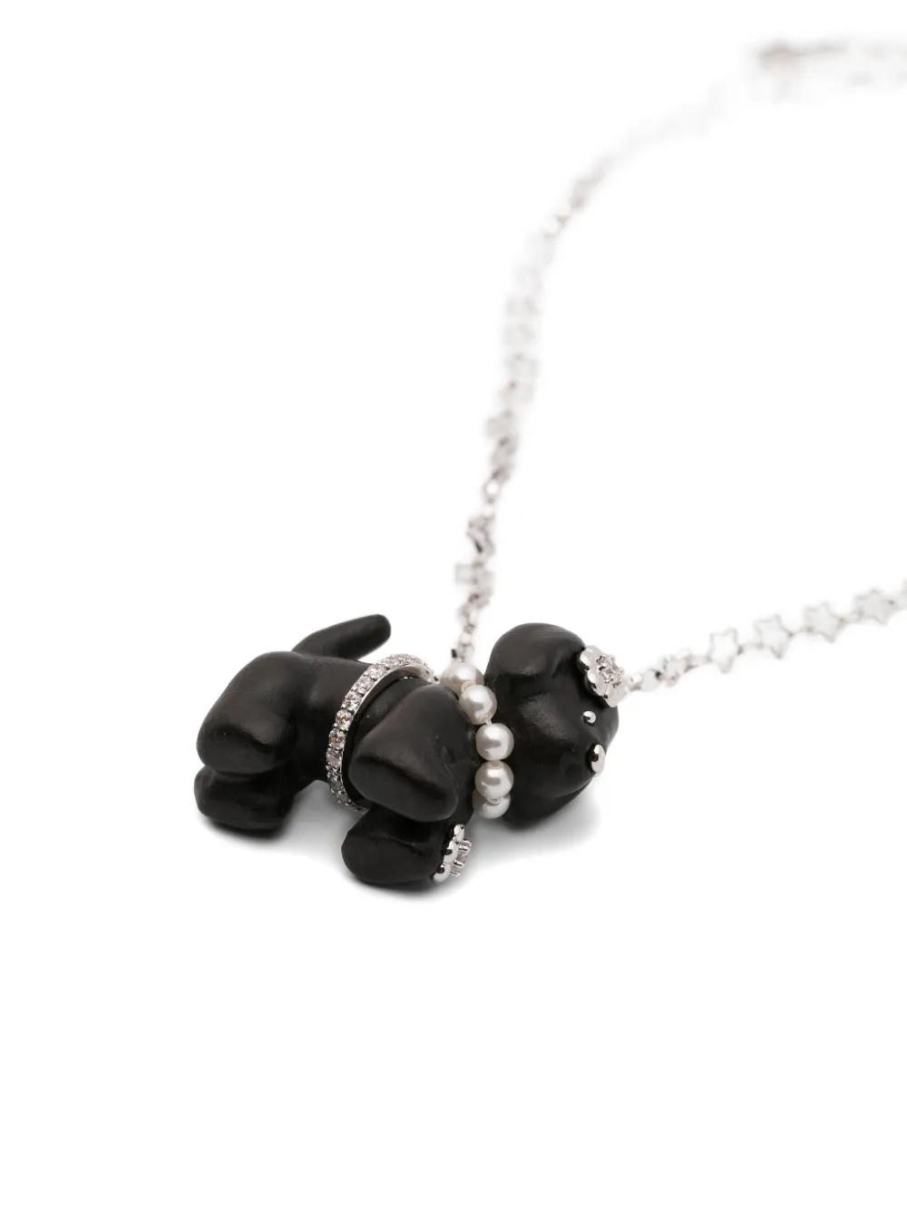  Yvmin Dog-pendant Necklace - Silver 