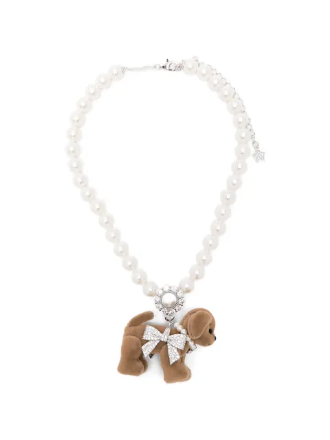 YVMIN Pave Bowknot Puppy Doll necklace