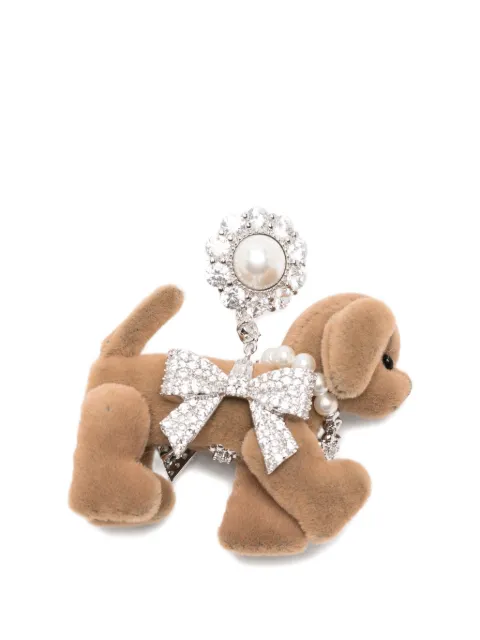 YVMIN Pave Bowknot Plush Puppy earring