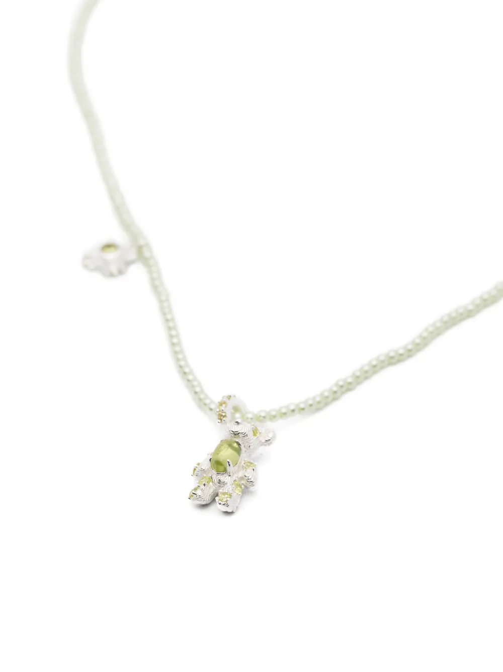  Yvmin Collar Con Charm Floral - Plateado 