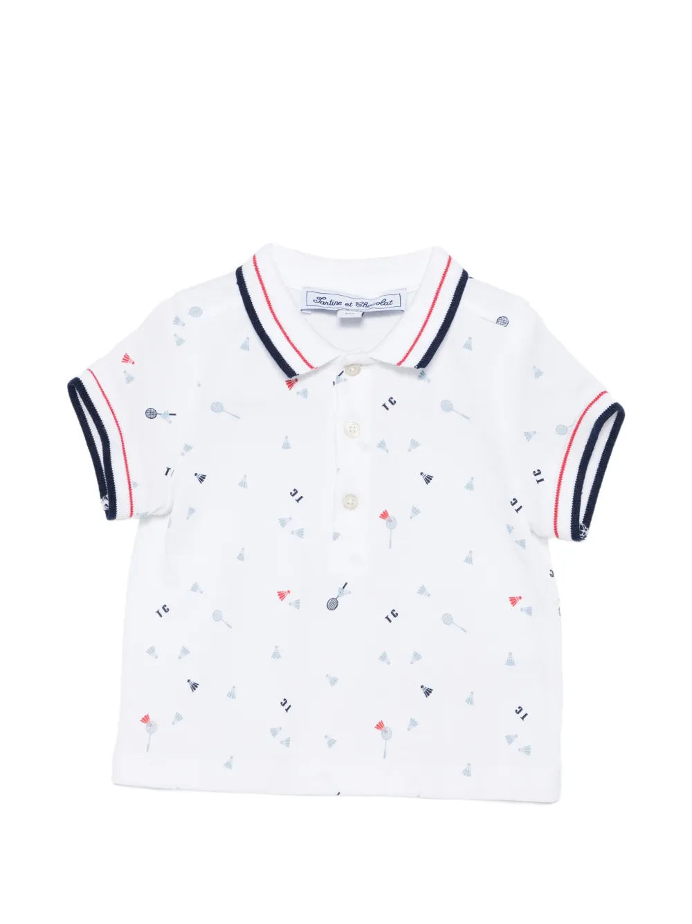 Tartine Et Chocolat collared patterned polo shirt - Bianco