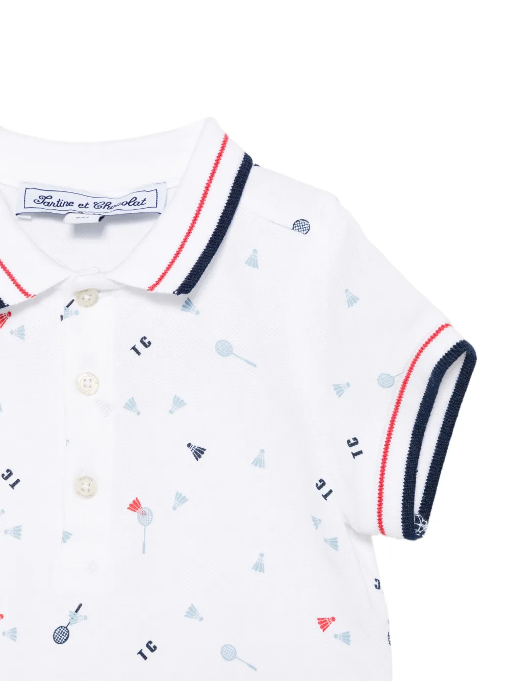 Tartine Et Chocolat Poloshirt met kraag en patroon Wit