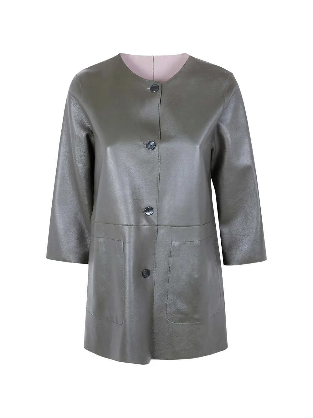 The Jackie Leathers Dom button-up leather jacket - Verde