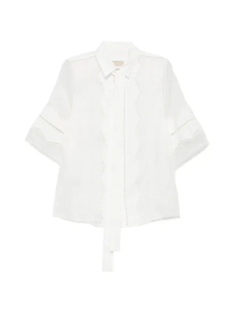 Elie Saab blusa manga larga con moño en el cuello