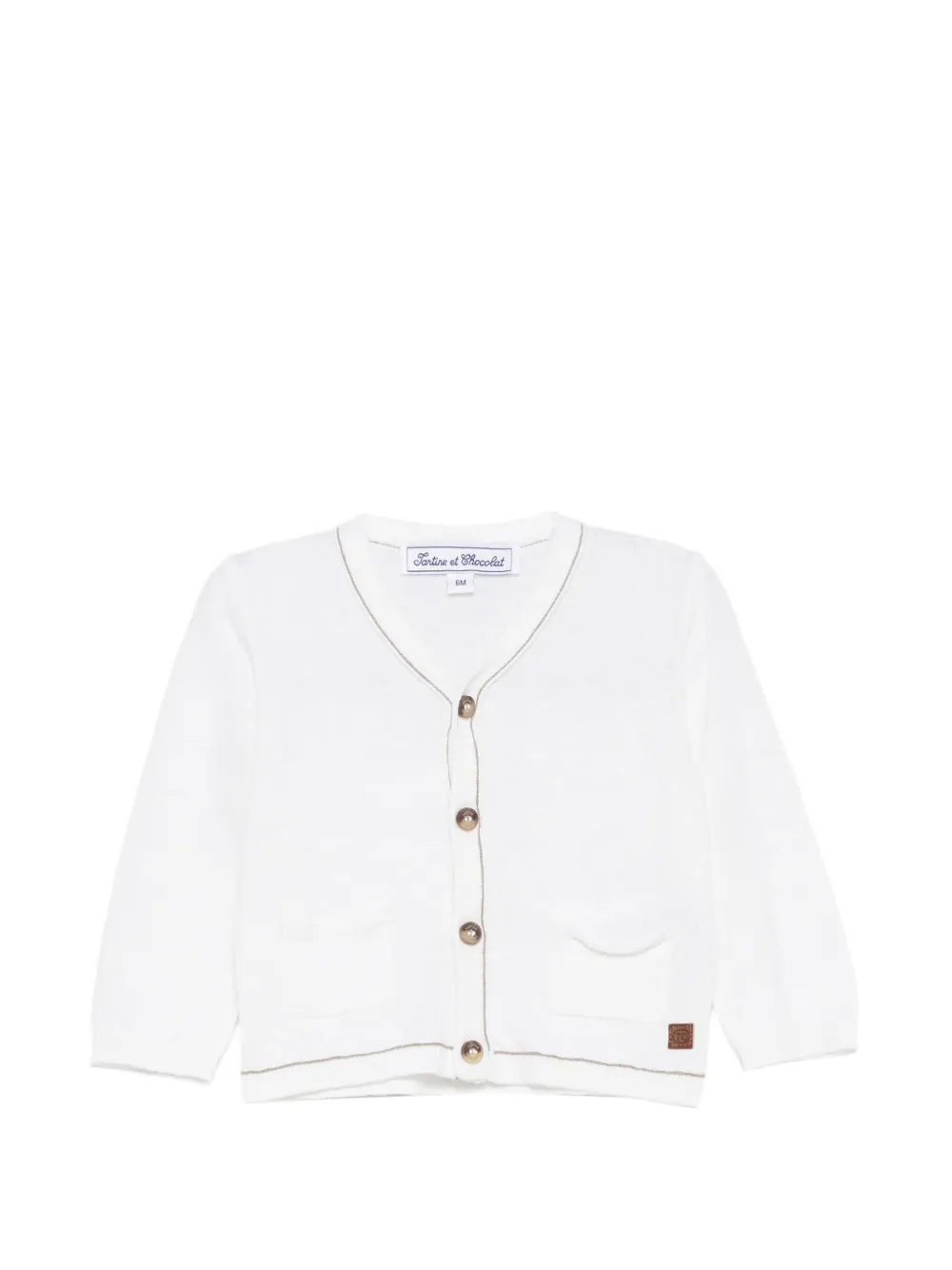 Tartine Et Chocolat pocket trim cardigan - Bianco