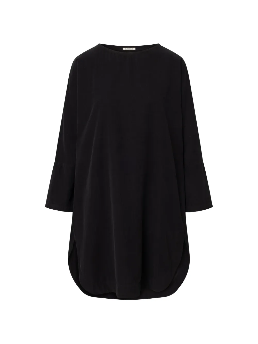 Black Crane long-sleeve mini dress - Nero