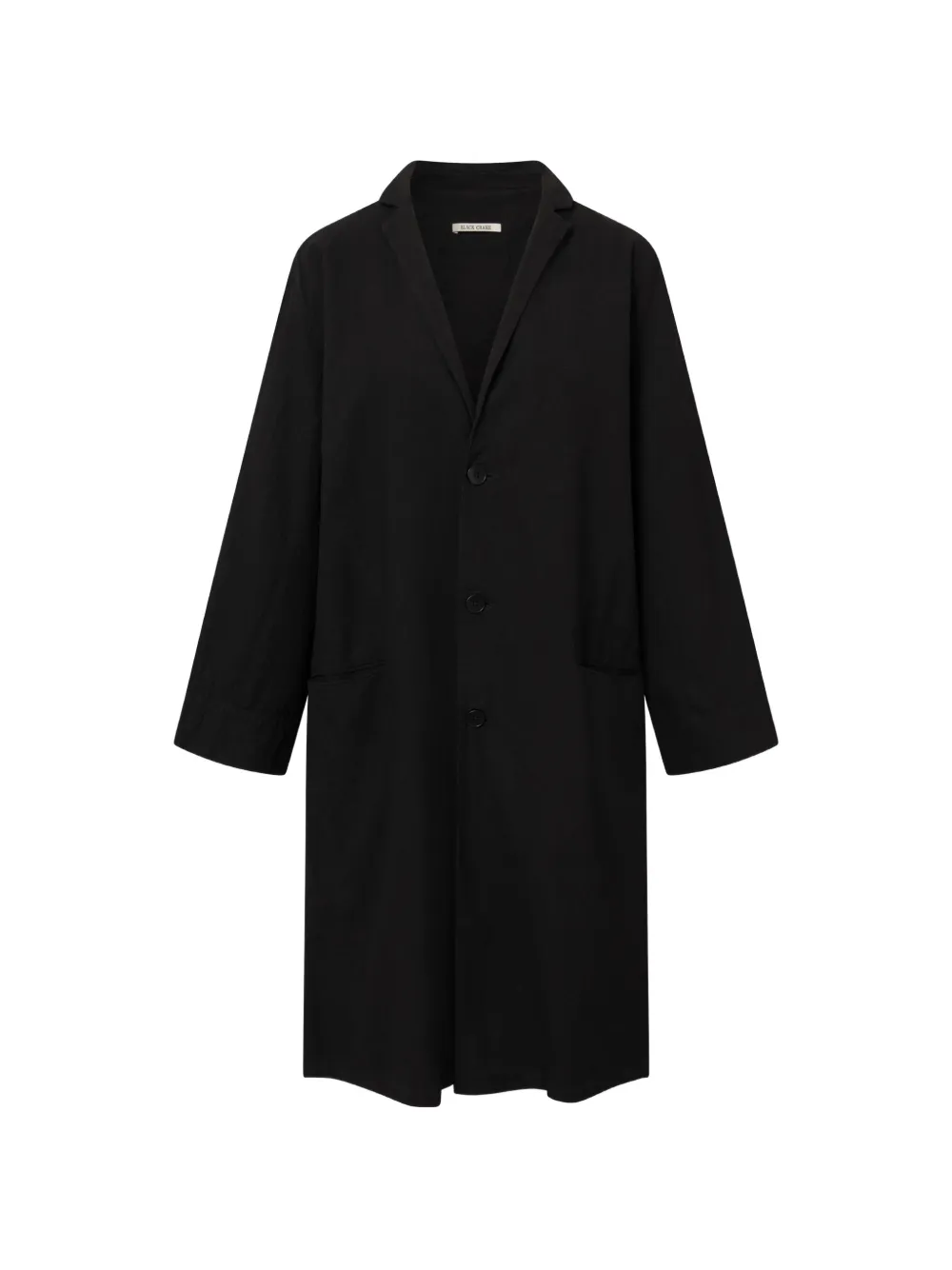 Black Crane crinkled button coat