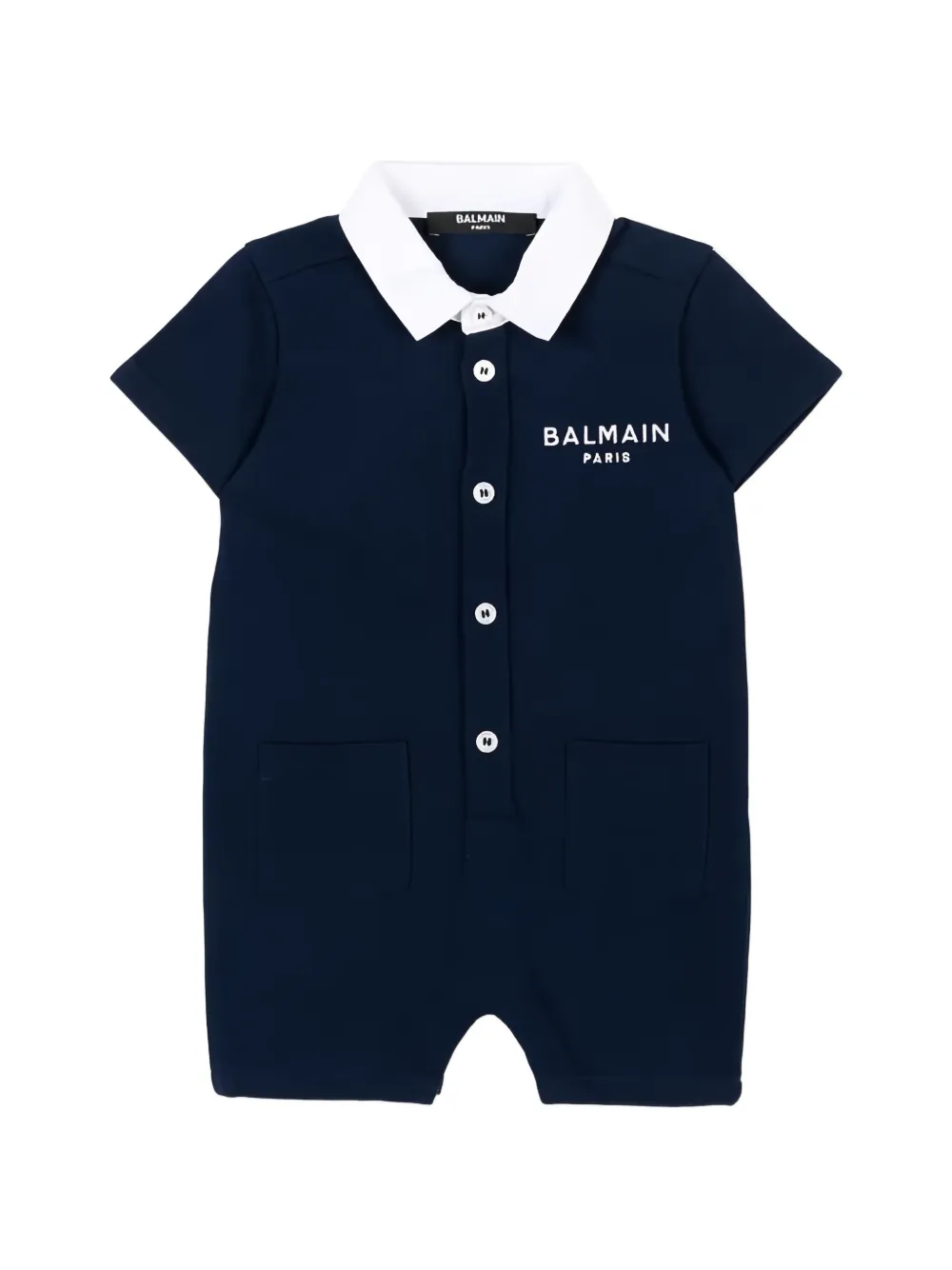 Balmain Kids logo-detail shorties - Blu