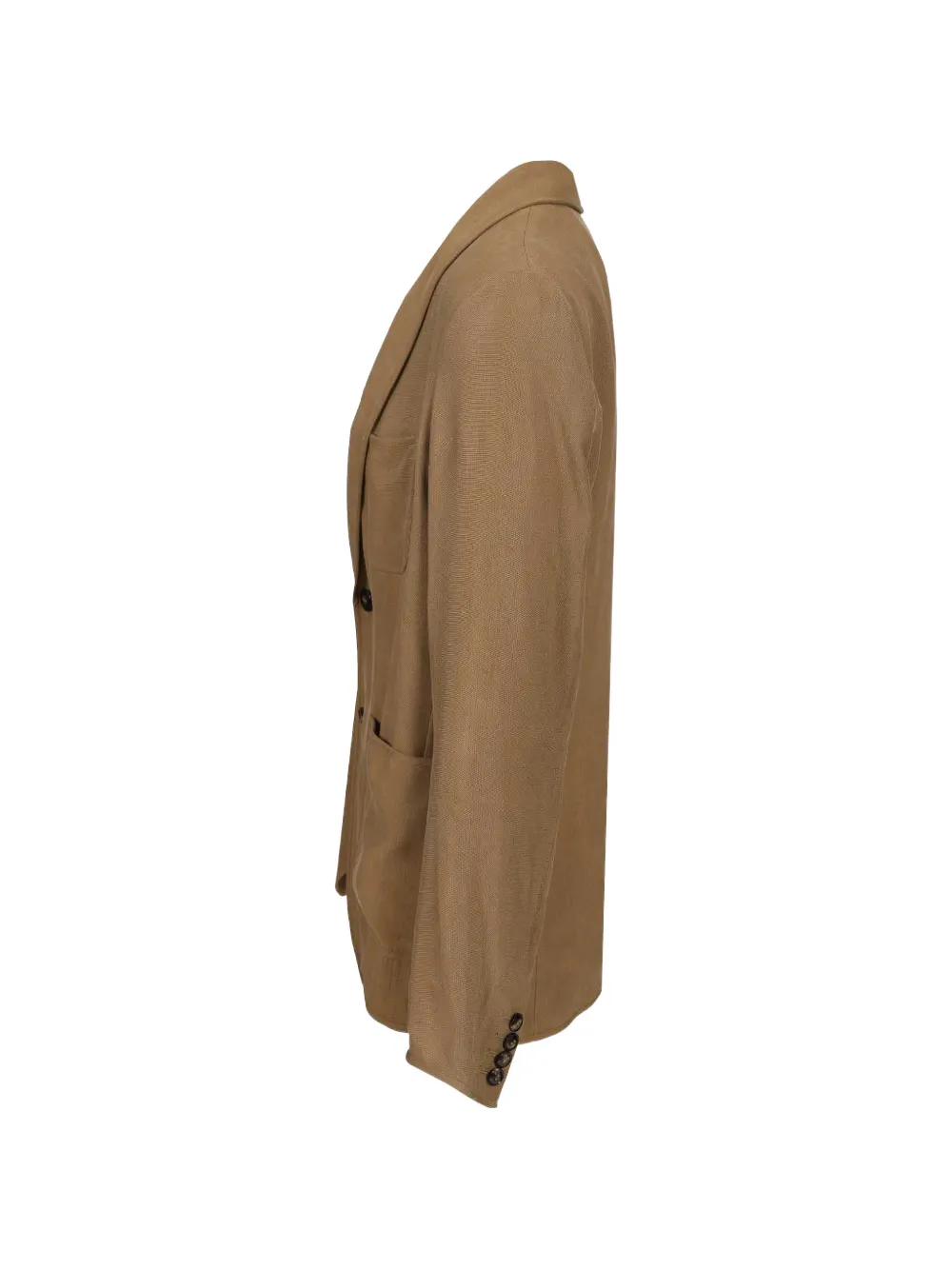 Giorgio Armani Blazer met gekerfde afwerking en zak Beige
