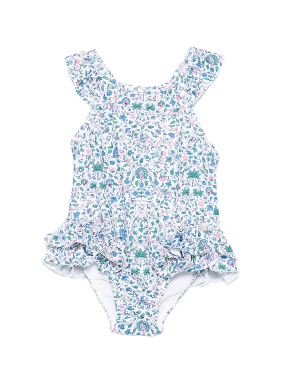 Tartine Et Chocolat ruffled floral-print swimsuit - Bianco