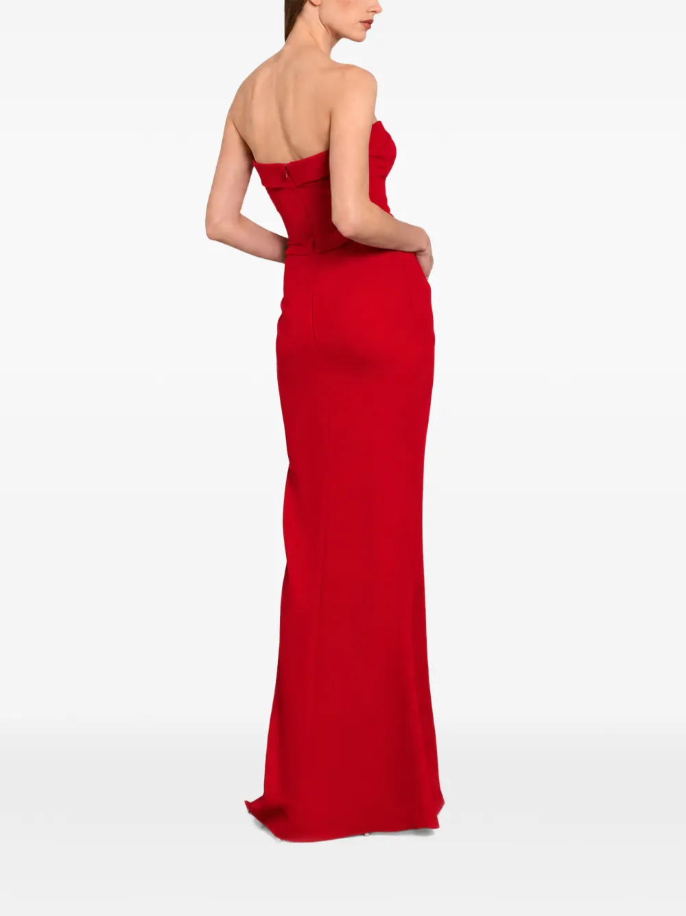 Gemy Maalouf Strapless jurk met gedrapeerd detail Rood