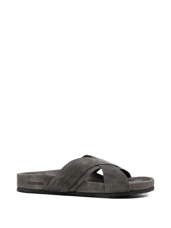 Tom Ford Crisscross Strap Sandals in Grey