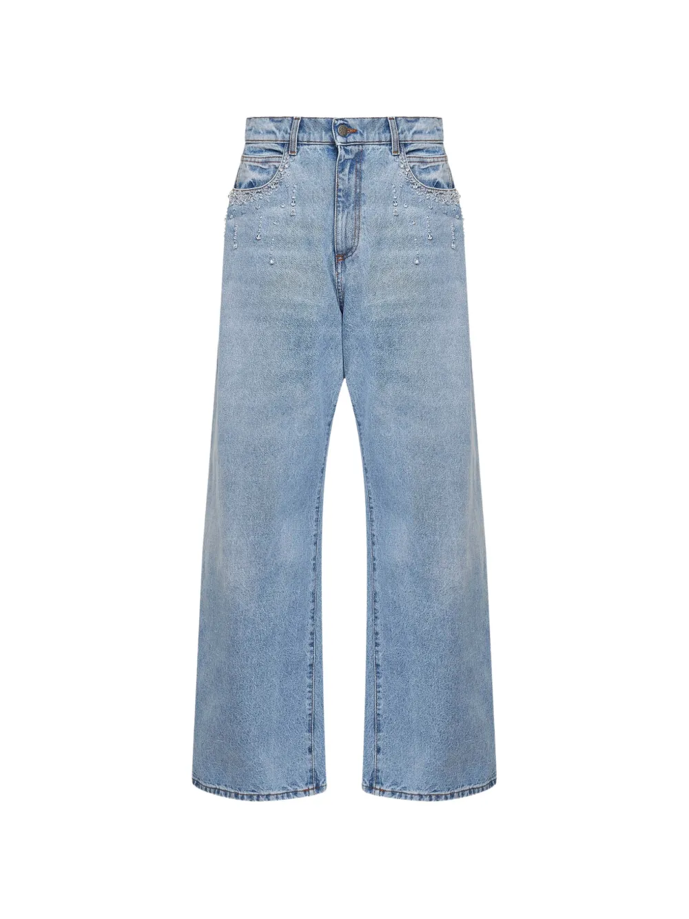 Giuseppe Di Morabito crystal-embellished wide-leg jeans - Blau