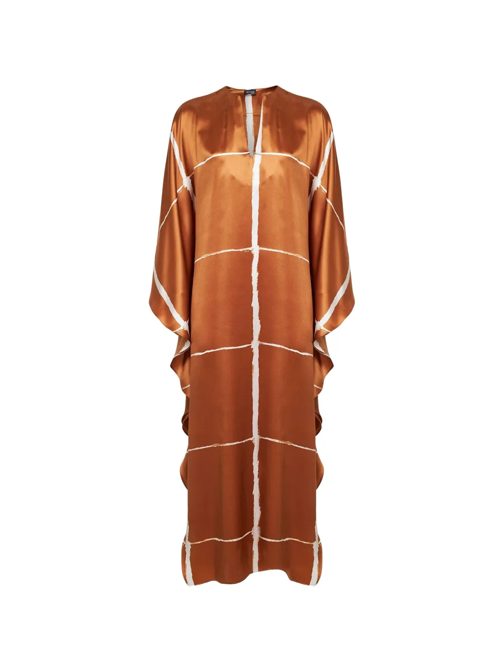 Kiton ruffled-sleeves maxi dress - Marrone