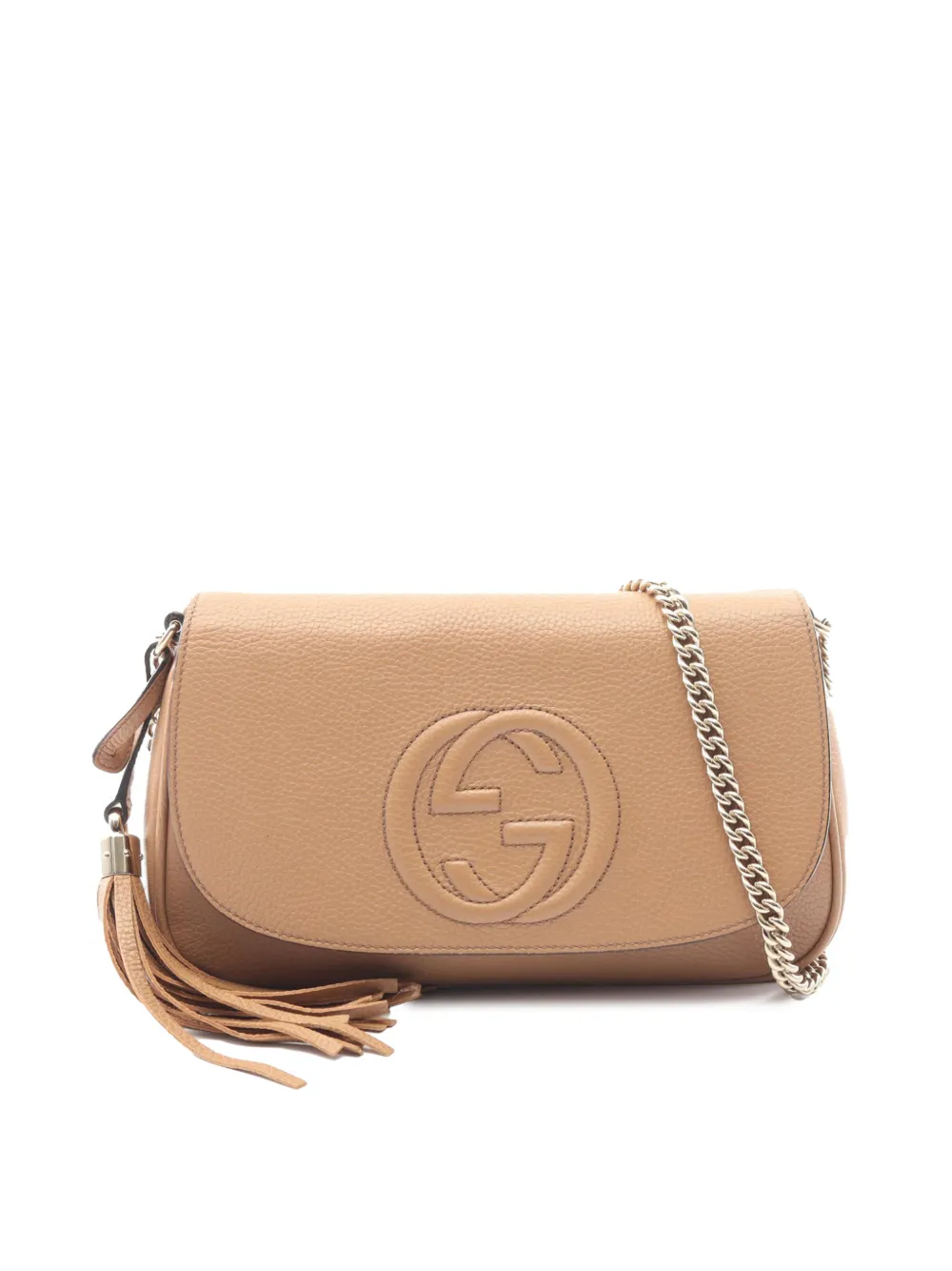 Gucci Pre-Owned 2016-2026 Medium Leather Soho Chain Flap crossbody bag - Marrone