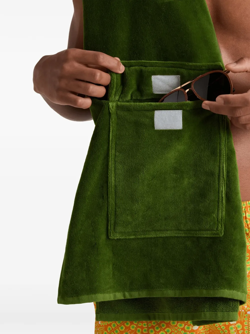 Vilebrequin Strandlaken met klepzak Groen