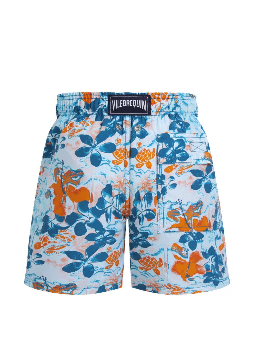 Vilebrequin Kids Zwembroek met elastische tailleband en jungleprint Blauw
