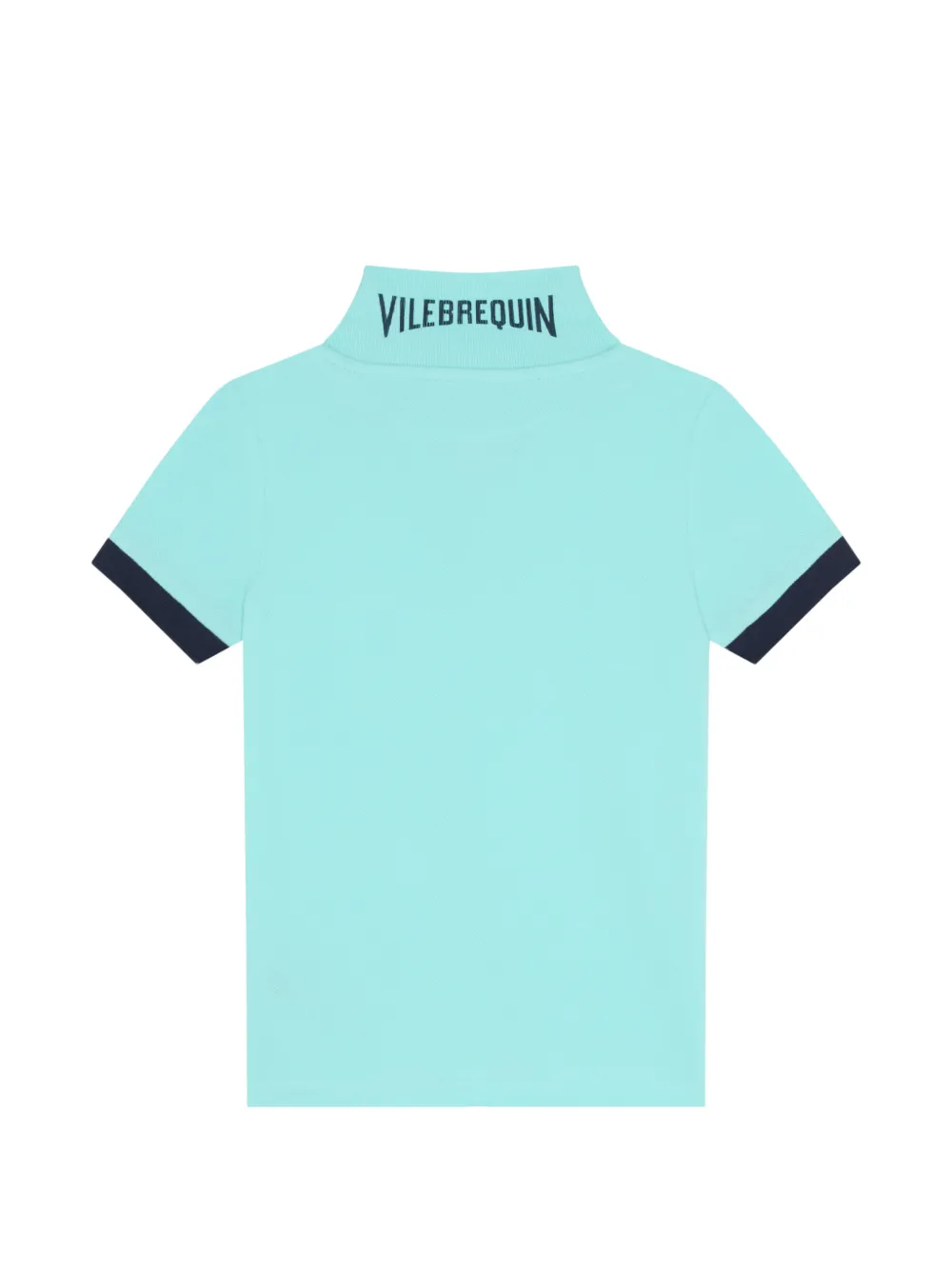 Vilebrequin Kids Piqué T-shirt met borduurwerk Blauw