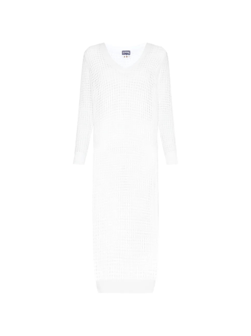 Vilebrequin crochet-knit long-sleeved dress - White