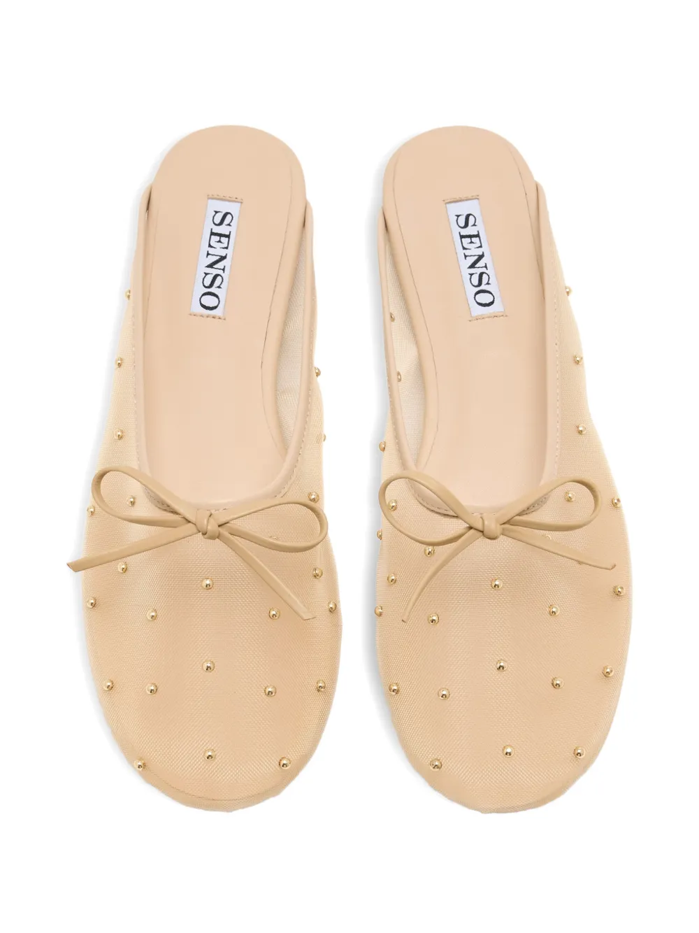 Senso Connor studded bow mules Beige