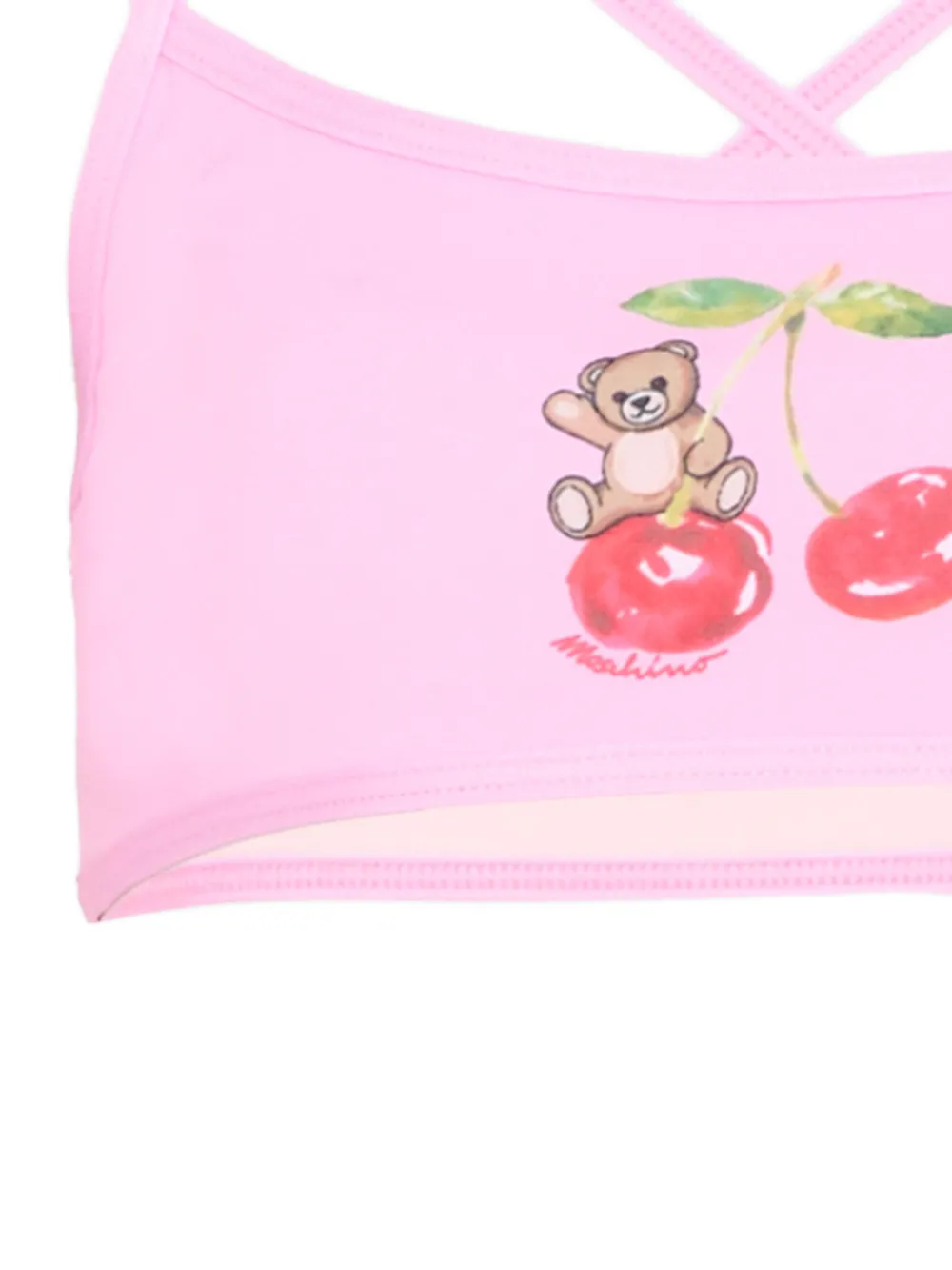 Moschino Kids Bikini met kersenprint Roze