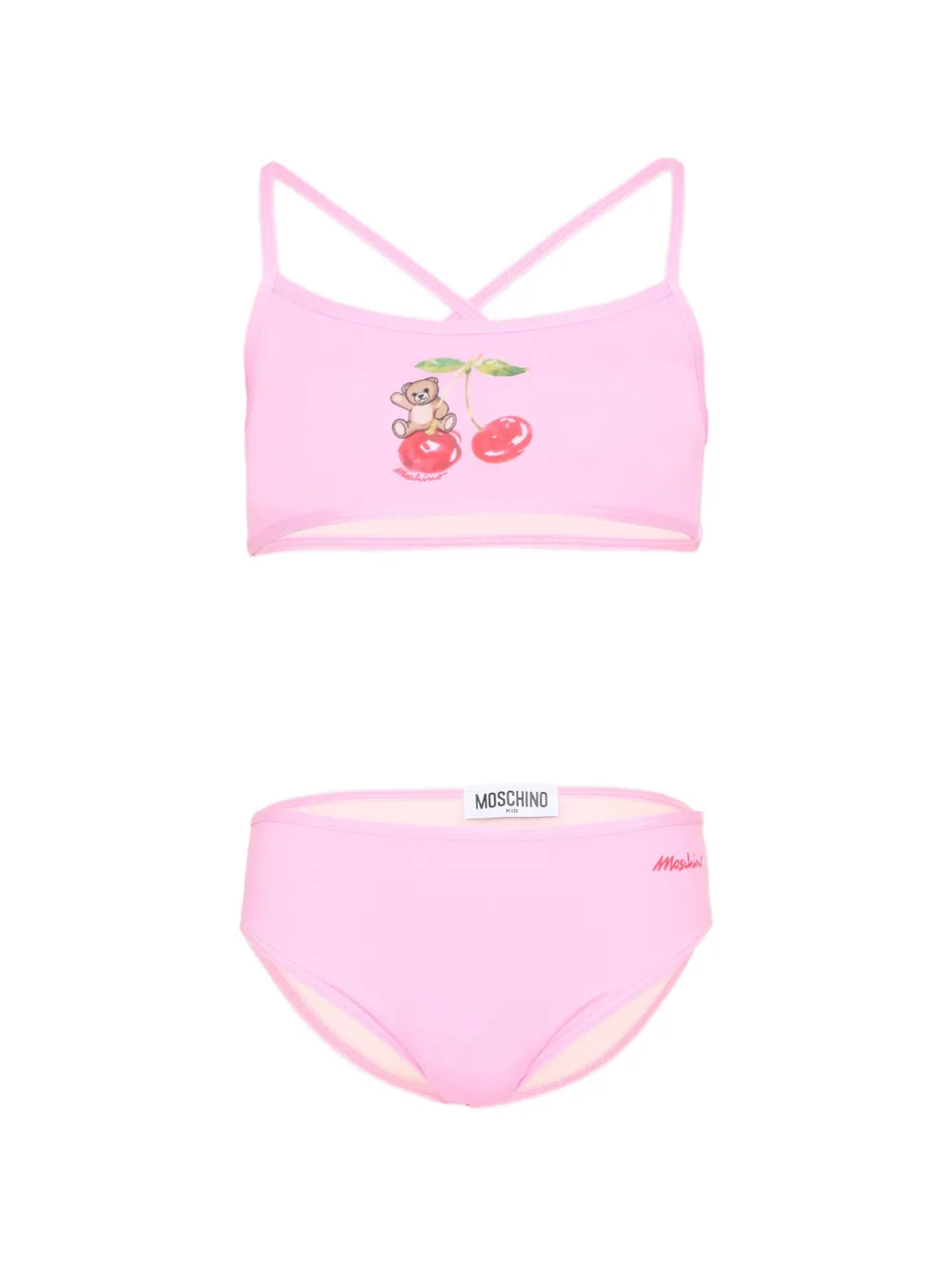 Moschino Kids cherry-print bikini - Rosa