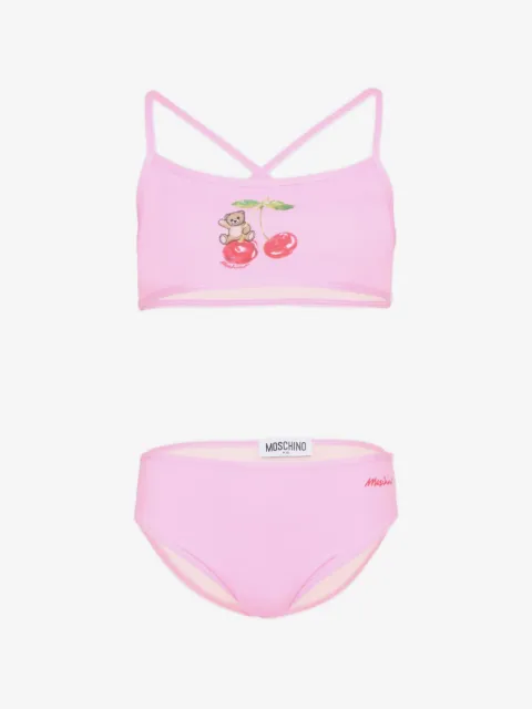 Moschino Kids cherry-print bikini