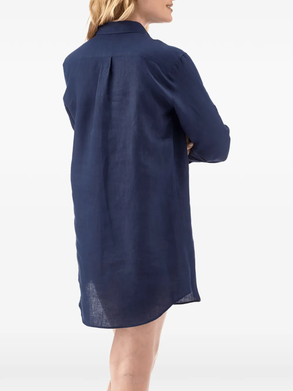 Vilebrequin Linnen mini-jurk met lange mouwen Blauw