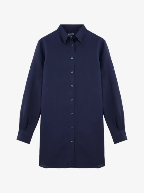 Vilebrequin long-sleeve linen mini dress