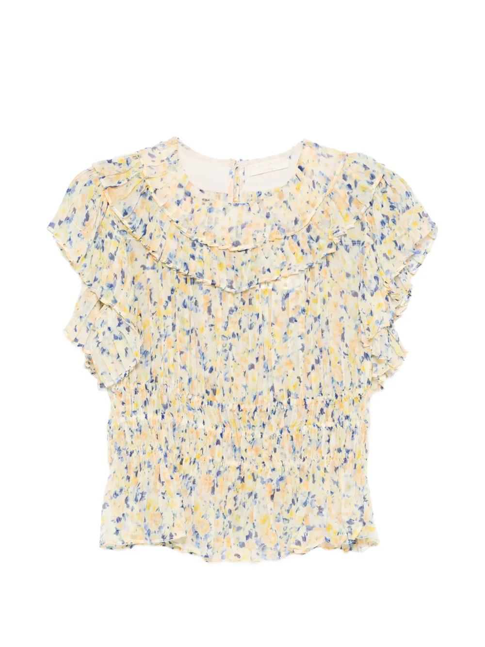 Ulla Johnson Athene ruffled floral-print blouse - Toni neutri
