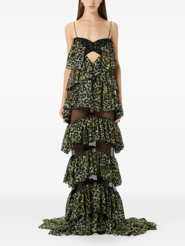 blumarine evening dress Open-back satin gown in blue - Blumarine