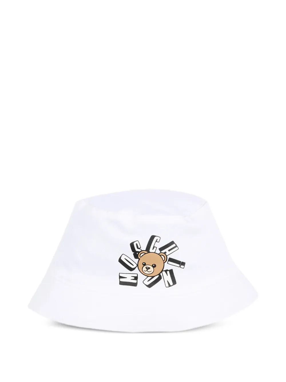 Moschino Kids teddy-print bucket hat - Bianco
