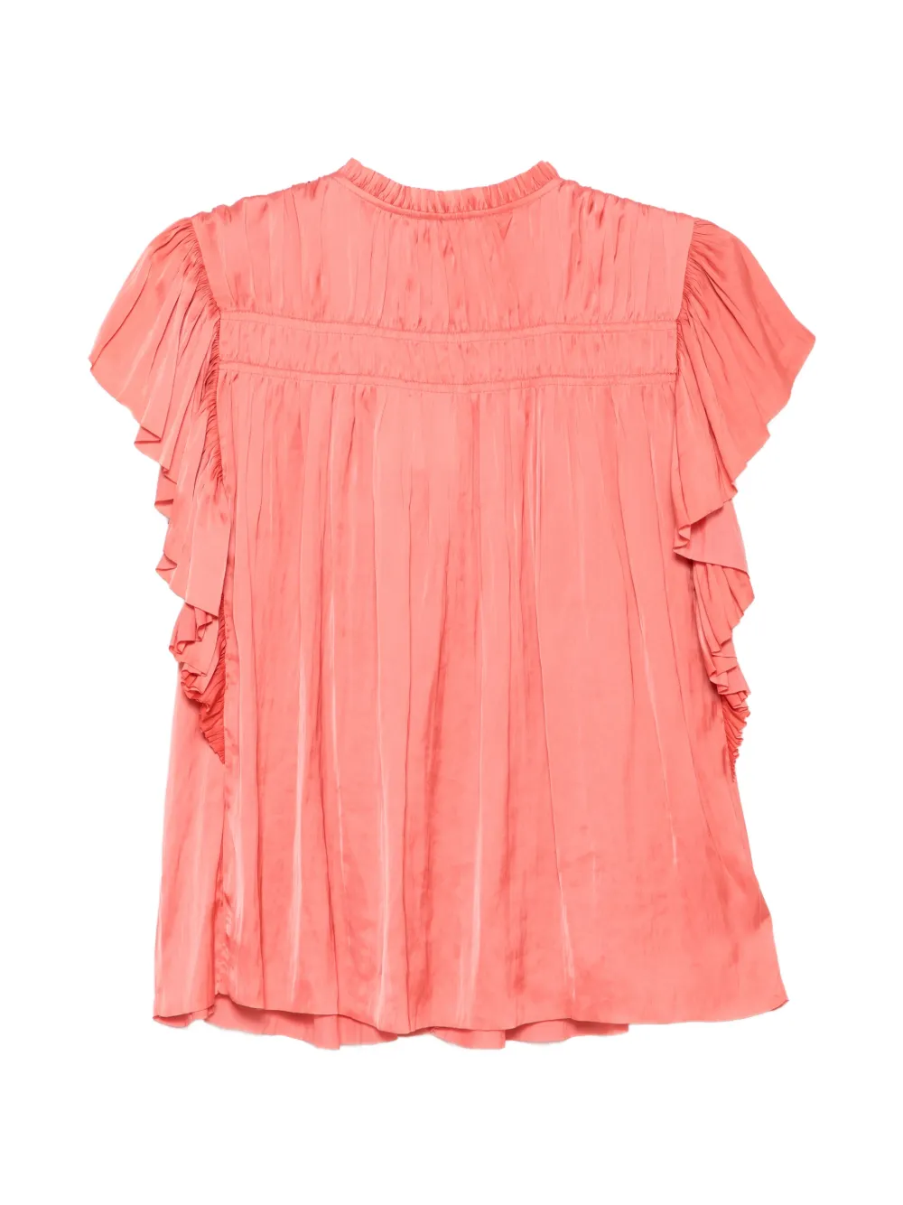 Ulla Johnson Agosta gestrikte top met ruches Roze