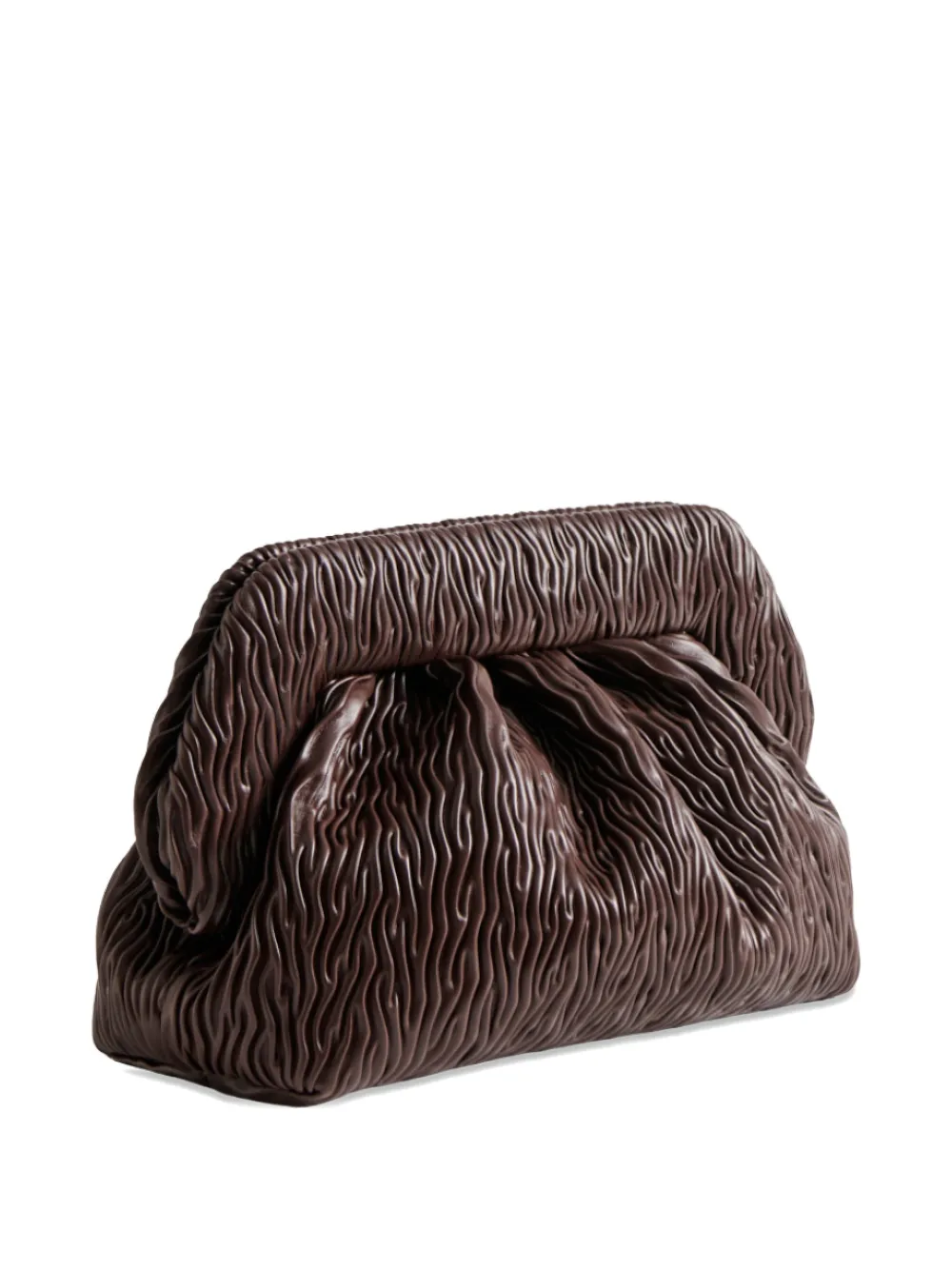 Themoirè textured cluth bag - Marrone