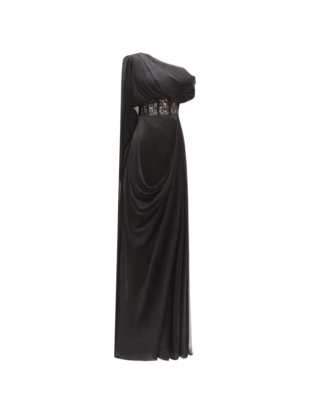 Gemy Maalouf asymmetrical-neckline draped maxi dress - Black