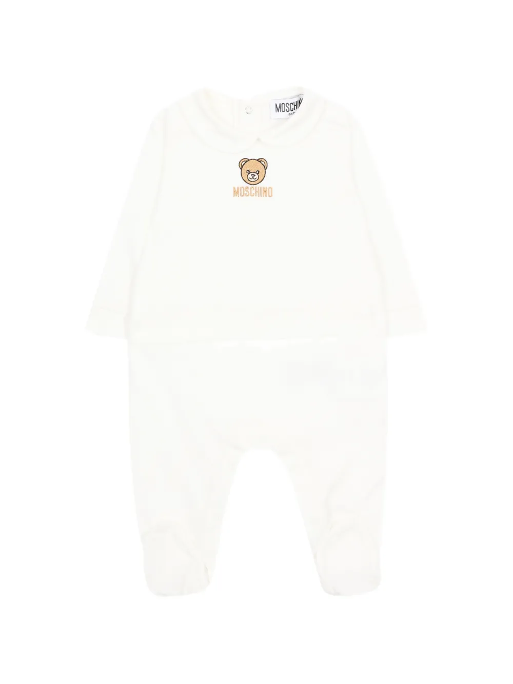 Moschino Kids embroidered-teddy pajamas - Toni neutri