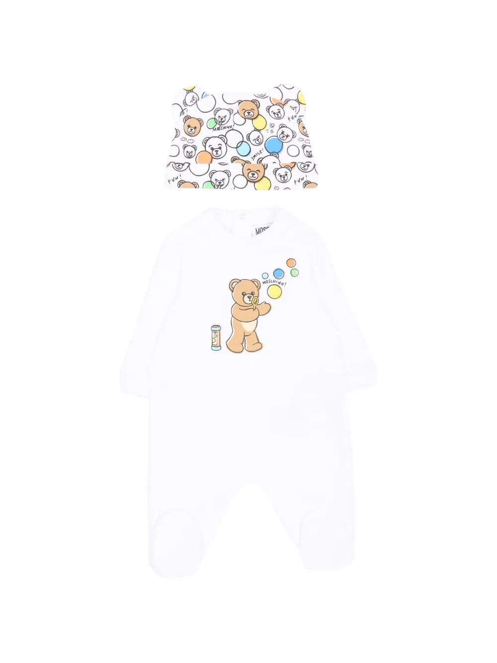 Moschino Kids teddy-print babygrow set - Weiß