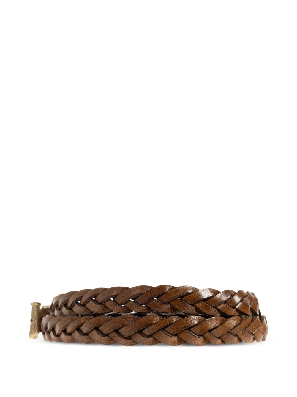 ETRO Leren riem met gevlochten detail Bruin