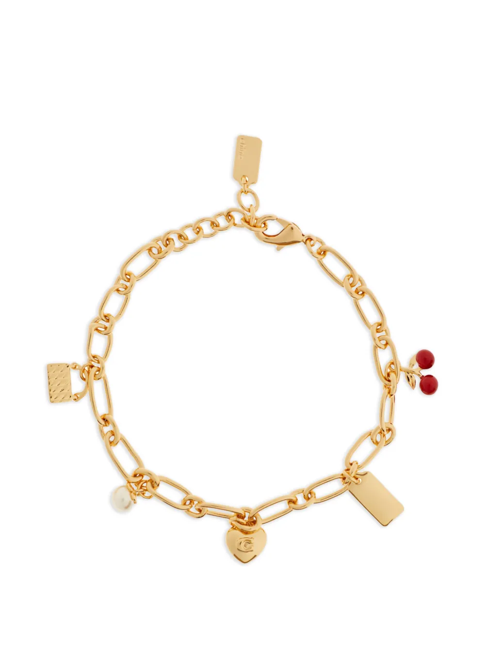 Coach Cherry And Heart charm linked-design bracelet - Oro