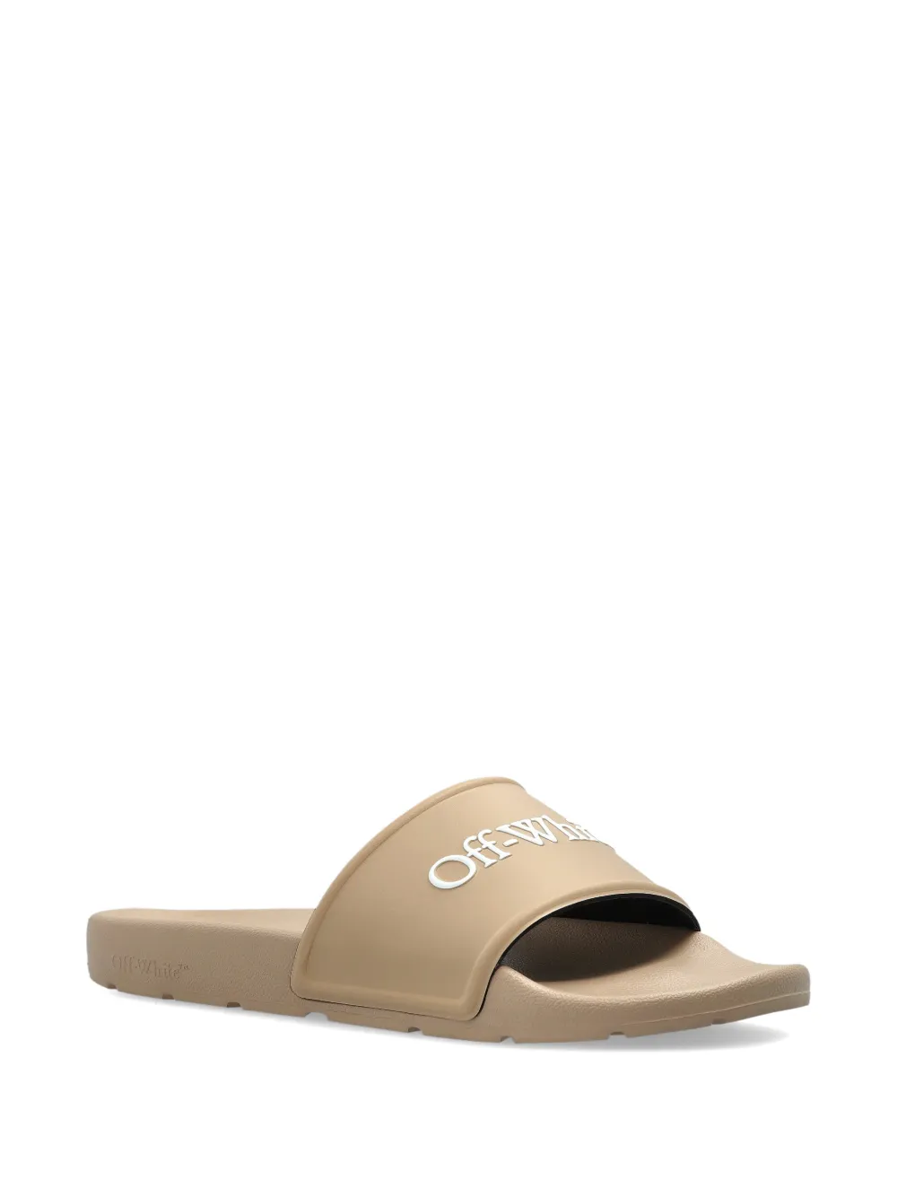 Off-White Slippers met logo-reliëf Beige