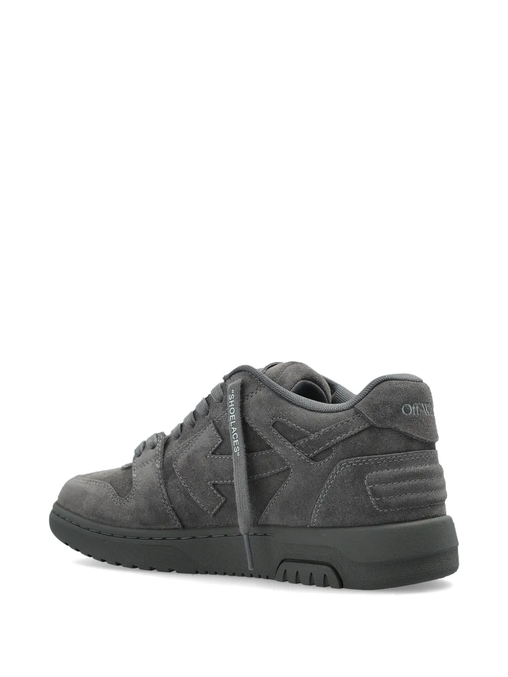 Off-White Out Of Office "For Walking" suede lace-up sneakers Grijs